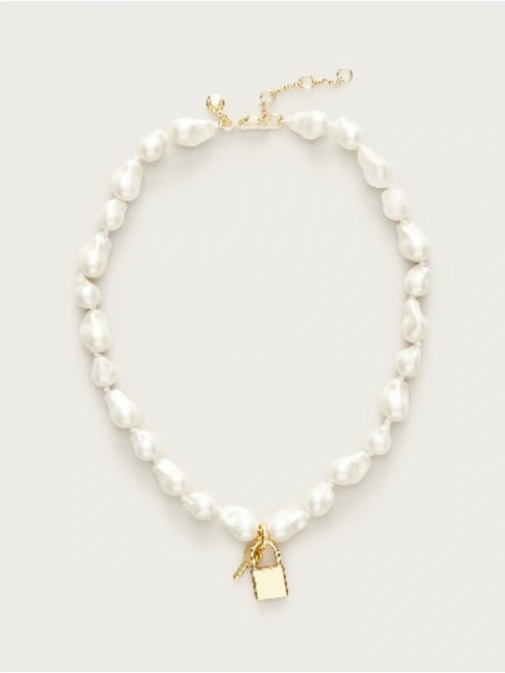 J.Crew Baroque pearl necklace with key pendant CQ982